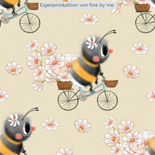 Lade das Bild in den Galerie-Viewer, Lagerware: Bio-Jersey „Bumblebee&#39;s Bike Trip“, exklusive Eigenproduktion
